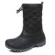Winter Boots Women Non Slip Fur Lined Warm Muck Boots Waterproof Walking Boots Black UK 5