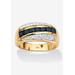 Men's Gold over Sterling Silver Sapphire and Cubic Zirconia Ring by PalmBeach Jewelry in Sapphire (Size 14)