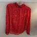 Anthropologie Tops | Anthropologie Euro Print Hi-Low Button Down Blouse | Color: Red | Size: 4