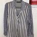 Zara Tops | Blue & White Striped Button Down Long Sleeve | Color: Blue/White | Size: M