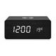 Orren Ellis Digital Electric Alarm Tabletop Clock in Black/White Plastic/Acrylic in Black/Brown/White | 3.15 H x 6.69 W x 2.76 D in | Wayfair