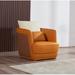 Club Chair - Everly Quinn Rowen 34" Wide Top Grain Leather Club Chair Leather/Genuine Leather in Orange/Brown | 35 H x 34 W x 37 D in | Wayfair