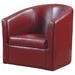 Barrel Chair - Winston Porter Melvyn 29.5" Wide Swivel Barrel Chair Faux Leather in Red/Brown | 29.5 H x 29.5 W x 28.5 D in | Wayfair