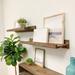 Birch Lane™ Calhern 2 Piece Pine Solid Wood Floating Shelf Wood/Solid Wood in Brown/Green | 4.25 H x 30 W x 10 D in | Wayfair