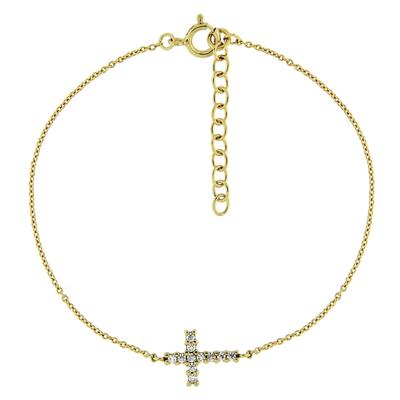 Smart Jewel - Armband Mittelteil Kreuz, Zirkonia Steine, Silber 925 Armbänder & Armreife 1 ct Weiss Damen