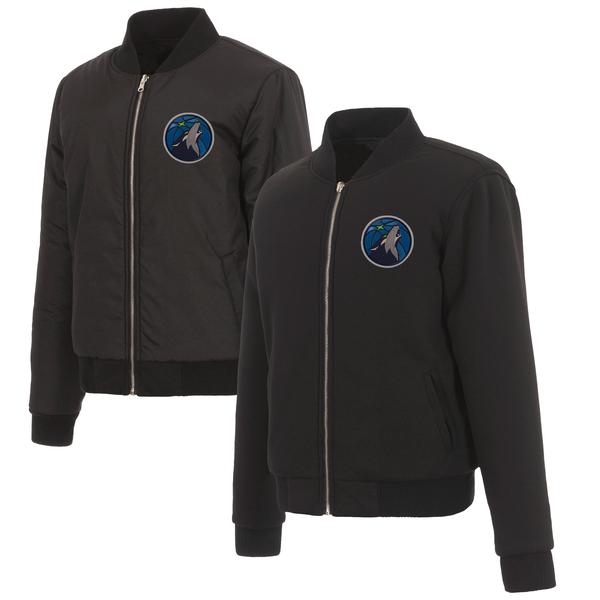 minnesota-timberwolves-jh-design-womens-reversible-jacket-with-fleece-and-nylon-sides---black/