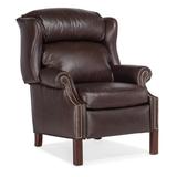 Bradington-Young Chippendale 33" Wide Genuine Leather Manual Wing Chair Recliner in Brown | 43 H x 33 W x 36.25 D in | Wayfair