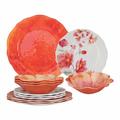 Red Barrel Studio® Stonesfield Tiger Lily 12 Piece Melamine Dinnerware Set, Service for 4 Melamine in Orange | Wayfair