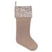 Vickerman 659816 - 19" Burlap Silver Jewel Stocking (QTX202019) Christmas Tree Stocking Ornament