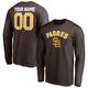 Men's Fanatics Branded Brown San Diego Padres Personalized Winning Streak Name & Number Long Sleeve T-Shirt