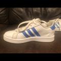 Adidas Shoes | Kids Adidas Blue Stripe Glitter Sneakers | Color: Blue/White | Size: 12g