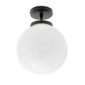 LITECRAFT Preston Decorative Style 1 Light Bathroom Semi Flush Globe Ceiling Light in Black Home Lighting