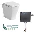 Ceramica Back To Wall BTW Toilet Pan Soft Close Seat Concealed Cistern Dual Flush Button