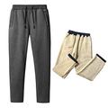 Jamron Men's Winter Sherpa Fleece Sweatpants Running Jogging Pants with 2 Zipper Pockets Open Bottom Grey 4XL