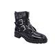 CucuFashion Studded Black Boots - Fashionable Biker Boots for Women, Zip-Up Goth Boots Women, Womens Black Studded Boots, Gothic Boots - Vernis UK Size 4