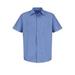 Red Kap CS20LONG Long Size, Short Sleeve Striped Industrial Work Shirt in Petrol Blue/Navy Blue size 2XLL | Cotton/Polyester Blend