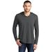 District DM139 Perfect Tri Long Sleeve Hoodie T-Shirt in Charcoal size XS | Triblend