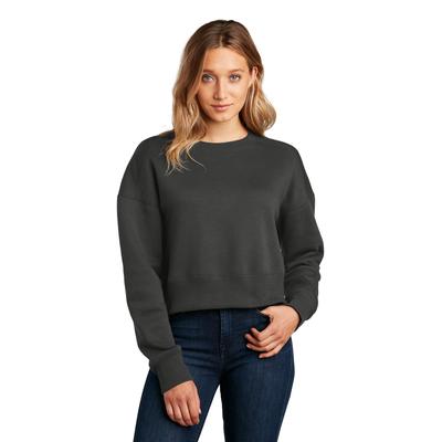 District DT1105 Women's Perfect Weight Fleece Cropped Crew in Charcoal size 3XL | Cotton