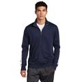 Sport-Tek JST94 Tricot Track Jacket in True Navy Blue/White size Large | Polyester