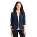Port Authority L298 Women's Fleece Blazer Coat in Dark Navy Blue Heather size 2XL | Cotton/Polyester Blend