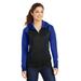 Sport-Tek LST236 Women's Sport-Wick Varsity Fleece Full-Zip Hooded Jacket in Black/True Royal Blue size Medium | Polyester