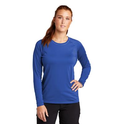 Sport-Tek LST470LS Athletic Women's Long Sleeve Rashguard Top in True Royal Blue size 3XL | Polyester Blend