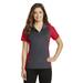 Sport-Tek LST652 Women's Colorblock Micropique Sport-Wick Polo Shirt in Iron Gray/True Red size Medium | Polyester