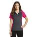 Sport-Tek LST652 Women's Colorblock Micropique Sport-Wick Polo Shirt in Iron Gray/Pink Raspberry size 4XL | Polyester