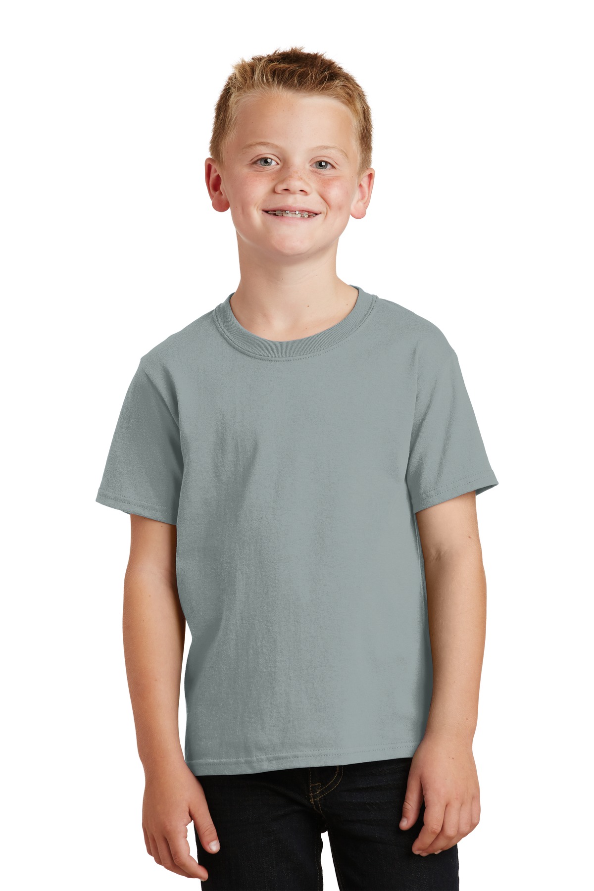Port & Company PC099Y Youth Beach Wash Garment-Dyed Top in Pewter size XL | Cotton