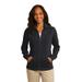 Port Authority L293 Women's Slub Fleece Full-Zip Jacket in Black size XS | Cotton/Polyester Blend