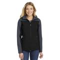 Port Authority L335 Women's Hooded Core Soft Shell Jacket in Black/Battleship Grey size Small | Fleece