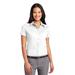 Port Authority L508 Women's Short Sleeve Easy Care Shirt in White/Light Stone size Large | Cotton/Polyester Blend