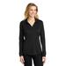 Port Authority L540LS Women's Silk Touch Performance Long Sleeve Polo Shirt in Black size Large | Polyester