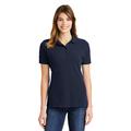 Port & Company LKP1500 Women's Combed Ring Spun Pique Polo Shirt in Deep Navy Blue size XL | Cotton