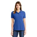 Port & Company LKP1500 Women's Combed Ring Spun Pique Polo Shirt in Royal Blue size Large | Cotton
