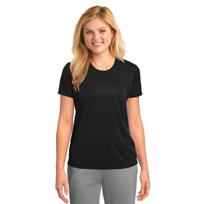 Port & Company LPC380 Women's Performance Top in Jet Black size Small | Polyester