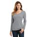 Port & Company LPC450VLS Women's Long Sleeve Fan Favorite V-Neck Top in Heather size Medium | Ringspun Cotton