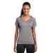 Sport-Tek LST361 Women's Heather Colorblock Contender V-Neck Top in Vintage Heather/Purple size 2XL