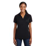 Sport-Tek LST653 Women's Micropique Sport-Wick Piped Polo Shirt in Black/True Red size 2XL