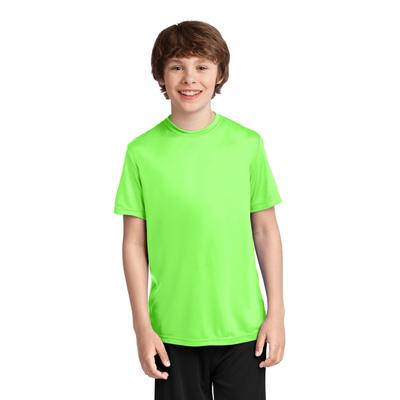 Port & Company PC380Y Youth Performance Top in Neon Green size XS | Polyester