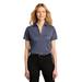 Port Authority LK542 Women's Heathered Silk Touch Performance Polo Shirt in Navy Blue Heather size Large | Polyester
