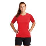 Sport-Tek LST470 Athletic Women's Rashguard Top in True Red size 2XL | Polyester Blend