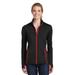 Sport-Tek LST853 Women's Sport-Wick Stretch Contrast Full-Zip Jacket in Black/True Red size XL | Polyester/Spandex Blend