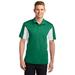 Sport-Tek ST655 Side Blocked Micropique Sport-Wick Polo Shirt in Kelly Green/White size XL | Polyester