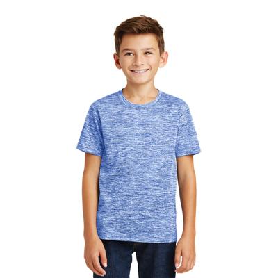 Sport-Tek YST390 Youth PosiCharge Electric Heather Top in True Royal Blue size XS | Polyester