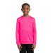 Sport-Tek YST350LS Youth Long Sleeve PosiCharge Competitor Top in Neon Pink size Medium | Polyester
