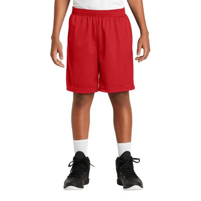 Sport-Tek YST510 Youth PosiCharge Classic Mesh Short in True Red size XL | Polyester