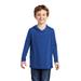 District DT139Y Youth Perfect Tri Long Sleeve Hoodie T-Shirt in Deep Royal Blue size Small | Triblend