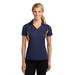 Sport-Tek LST655 Women's Side Blocked Micropique Sport-Wick Polo Shirt in True Navy Blue/Gold size XS | Polyester