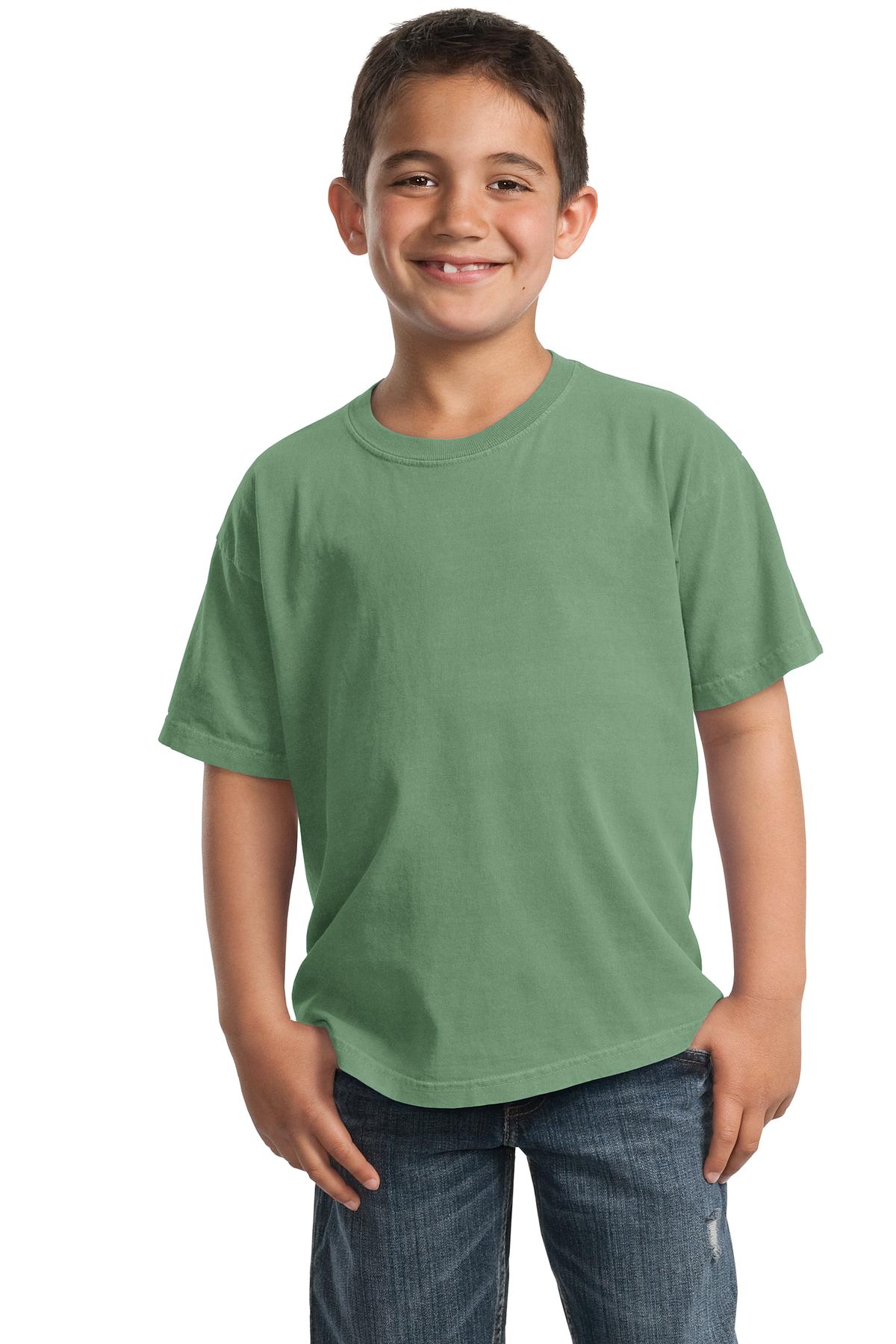 Port & Company PC099Y Youth Beach Wash Garment-Dyed Top in Safari size Medium | Cotton